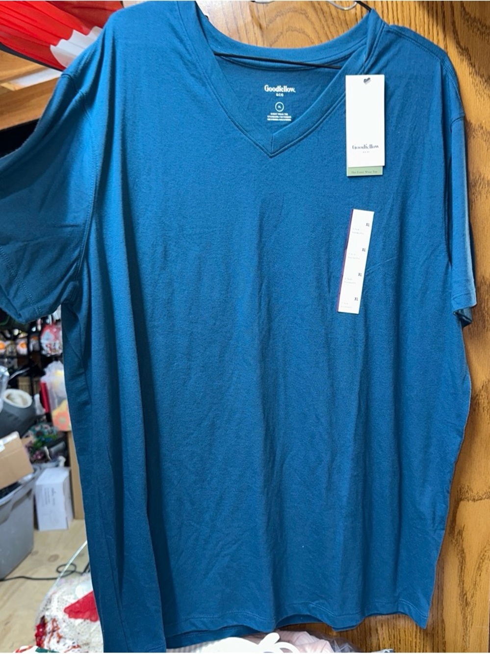 Goodfellow & Co Teal V-Neck Short Sleeve Shirt